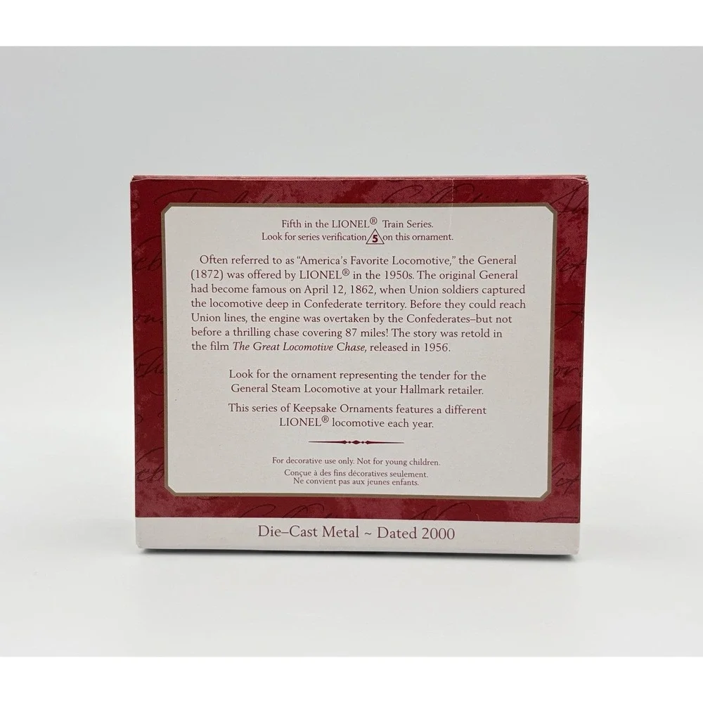 Hallmark Keepsake Lionel General Steam Locomotive Train Ornament 2000 5th New
